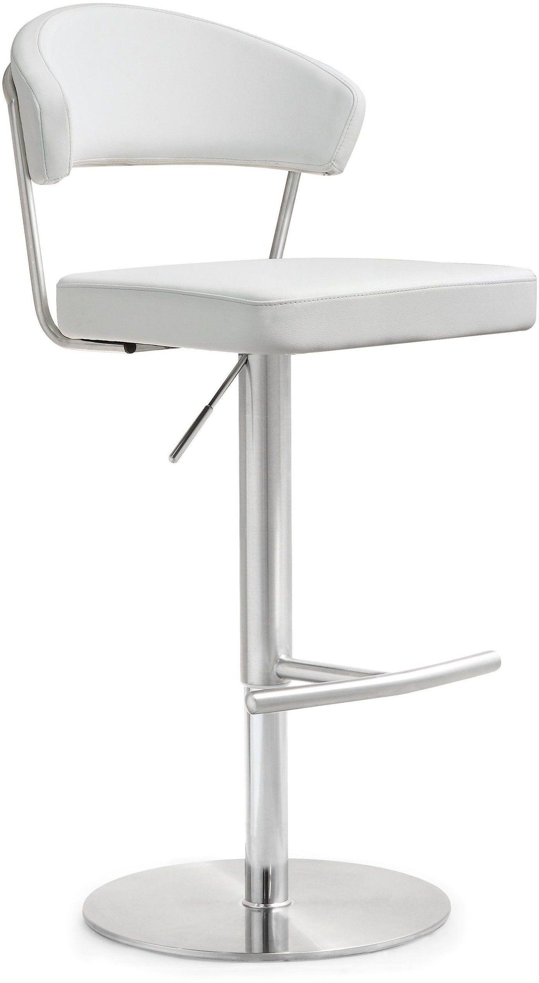 Cosmo White Performance Vegan Leather Adjustable Stool