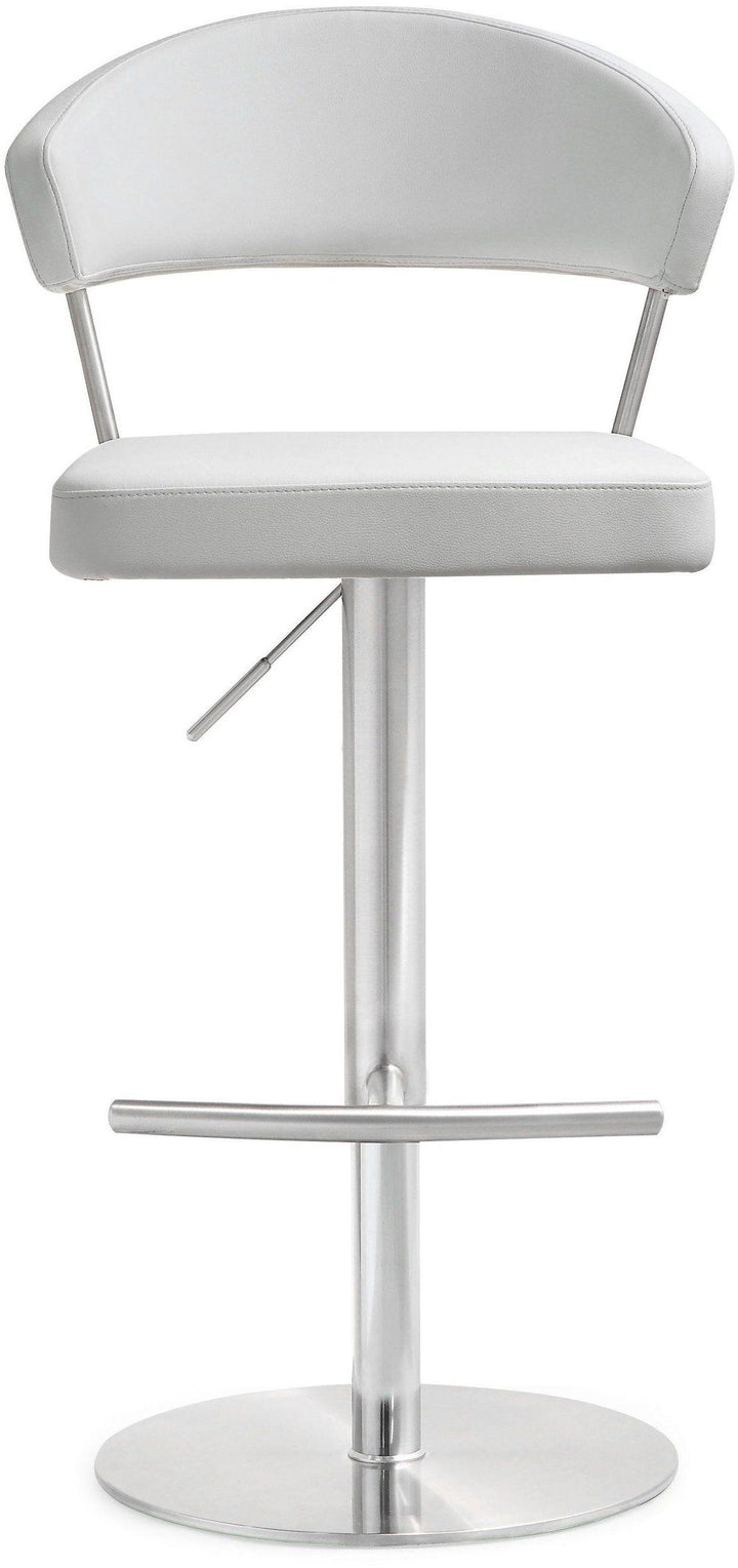 Cosmo White Performance Vegan Leather Adjustable Stool
