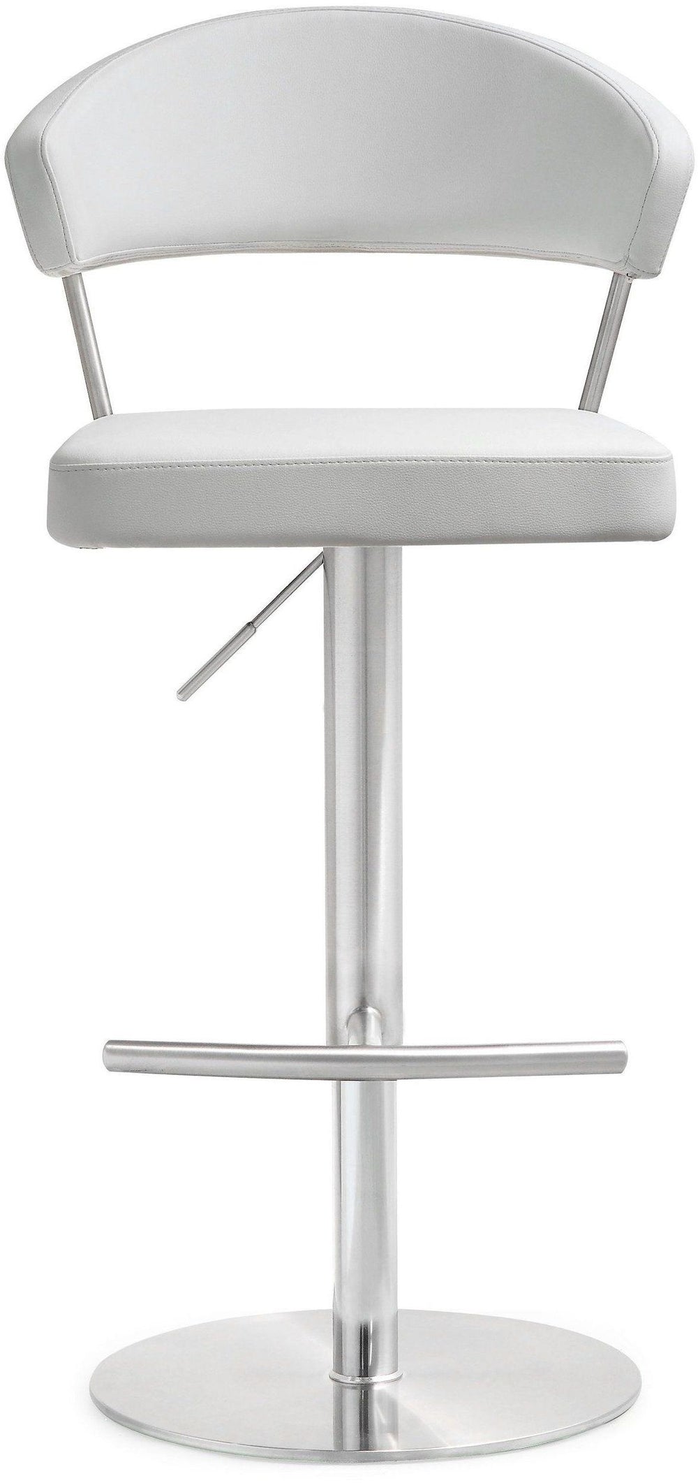 Cosmo White Performance Vegan Leather Adjustable Stool