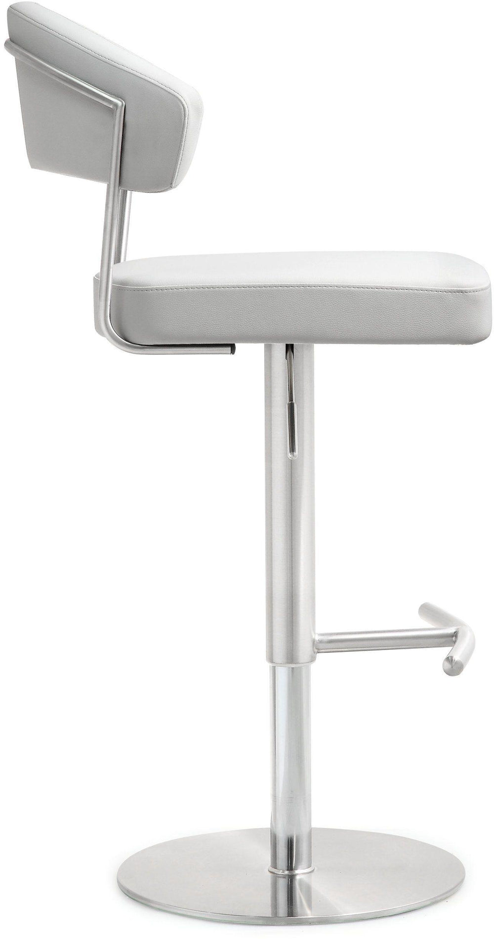 Cosmo White Performance Vegan Leather Adjustable Stool