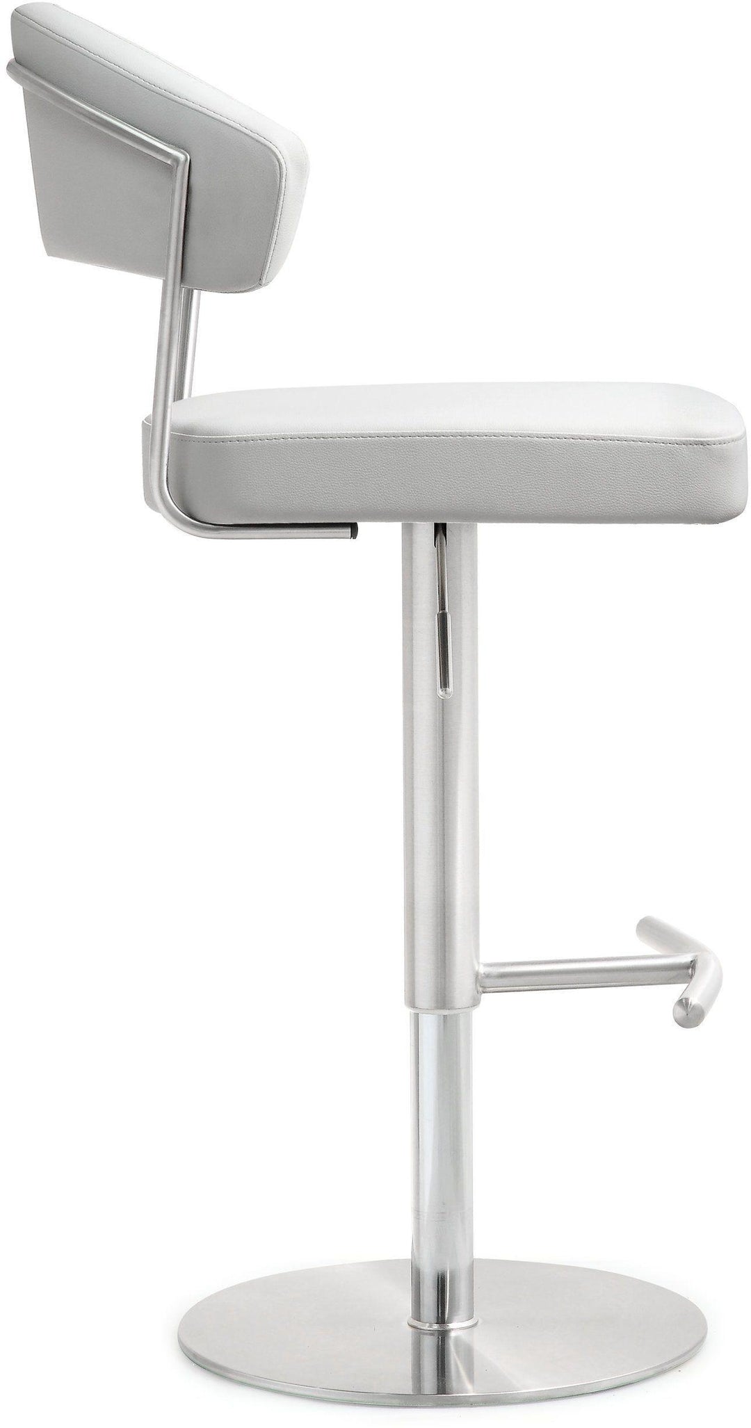 Cosmo White Performance Vegan Leather Adjustable Stool