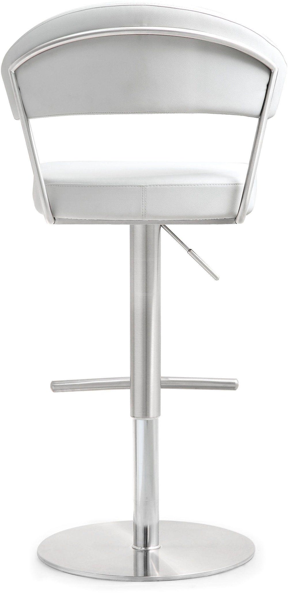 Cosmo White Performance Vegan Leather Adjustable Stool