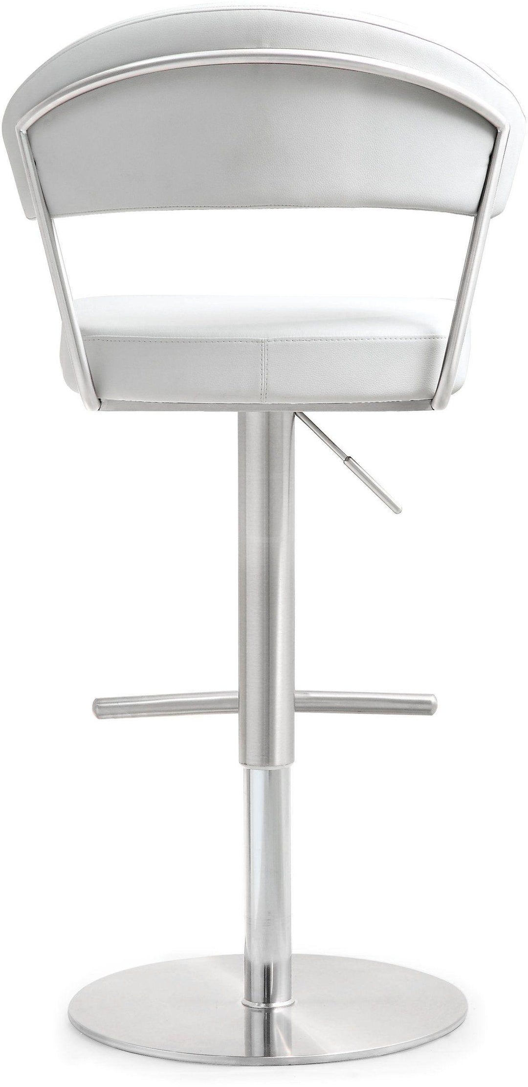 Cosmo White Performance Vegan Leather Adjustable Stool