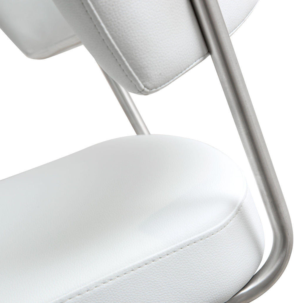 Cosmo White Performance Vegan Leather Adjustable Stool
