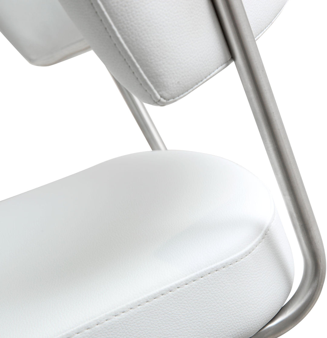 Cosmo White Performance Vegan Leather Adjustable Stool