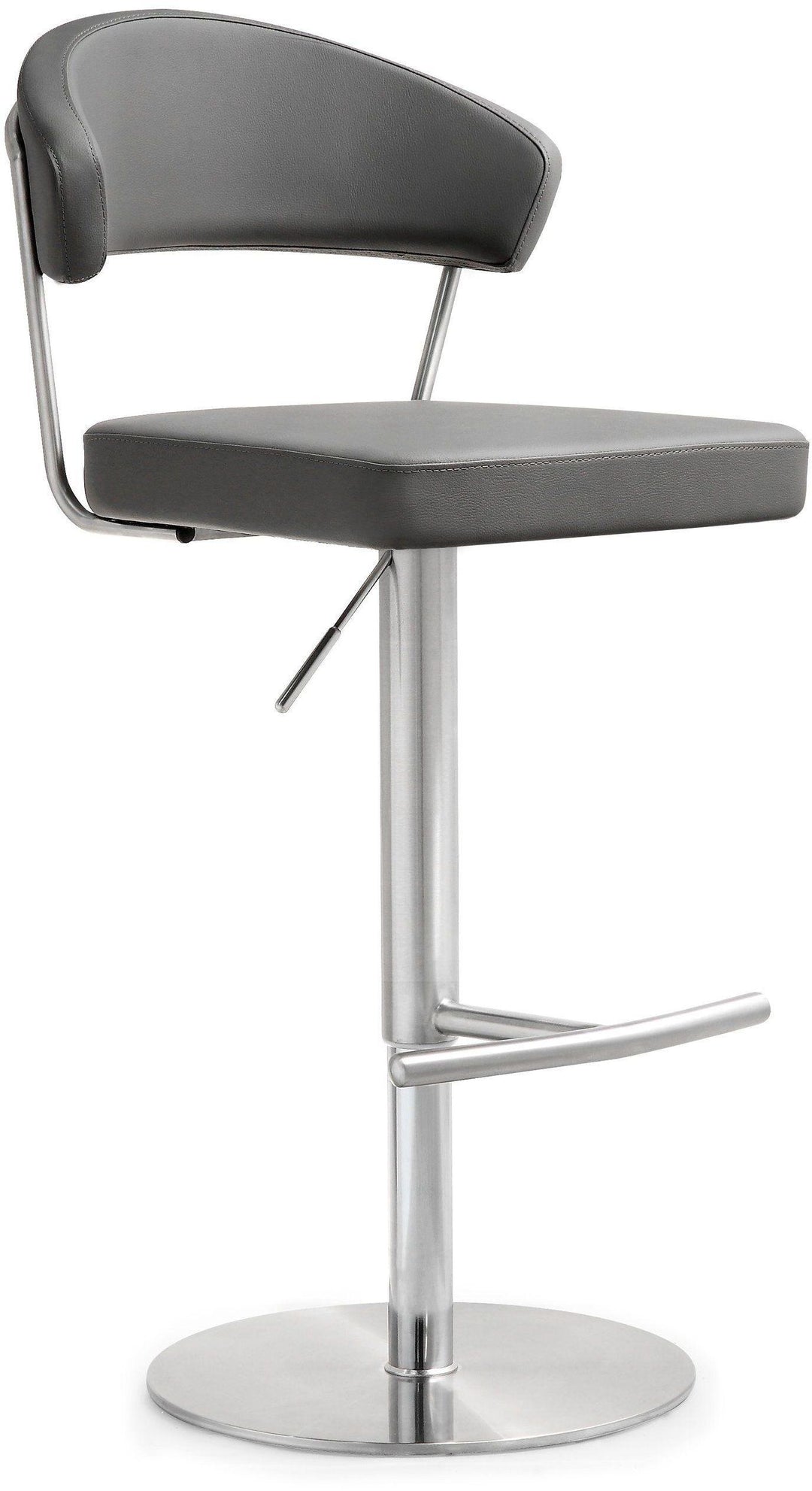 Cosmo Grey Performance Vegan Leather Adjustable Stool