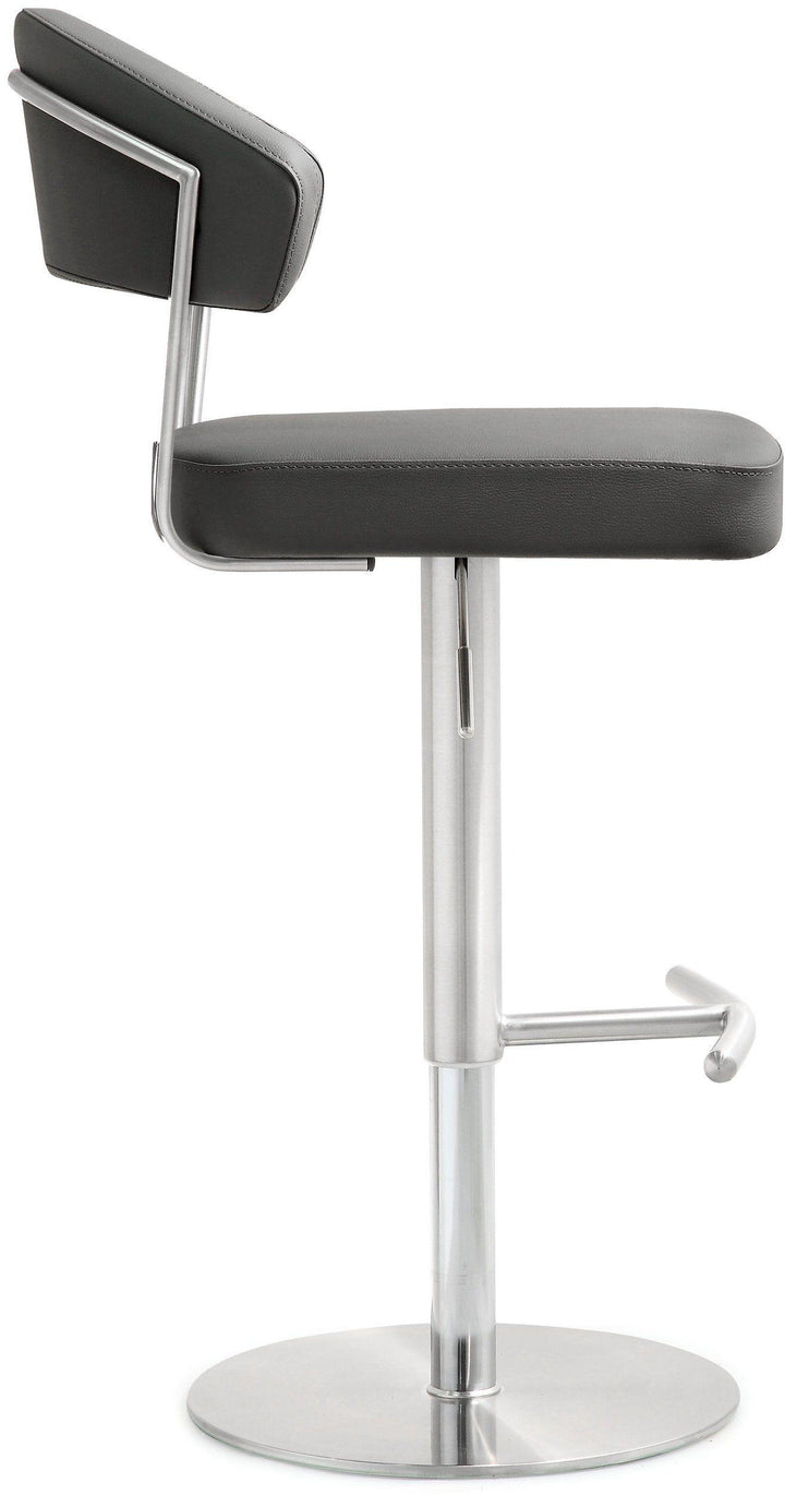 Cosmo Grey Performance Vegan Leather Adjustable Stool