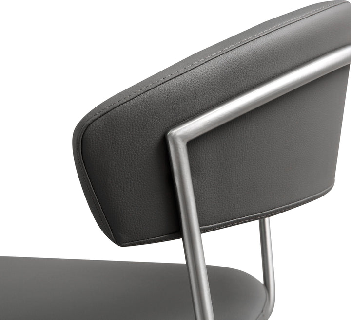 Cosmo Grey Performance Vegan Leather Adjustable Stool