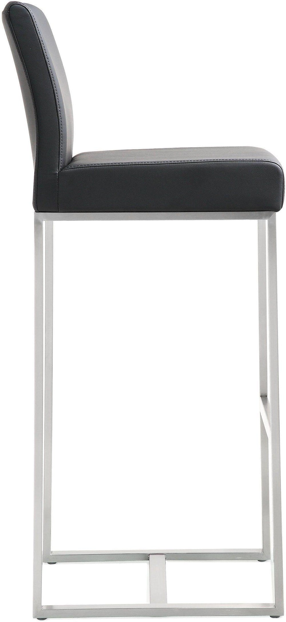 Denmark Performance Vegan Leather Stool with Silver Base - Set of 2
