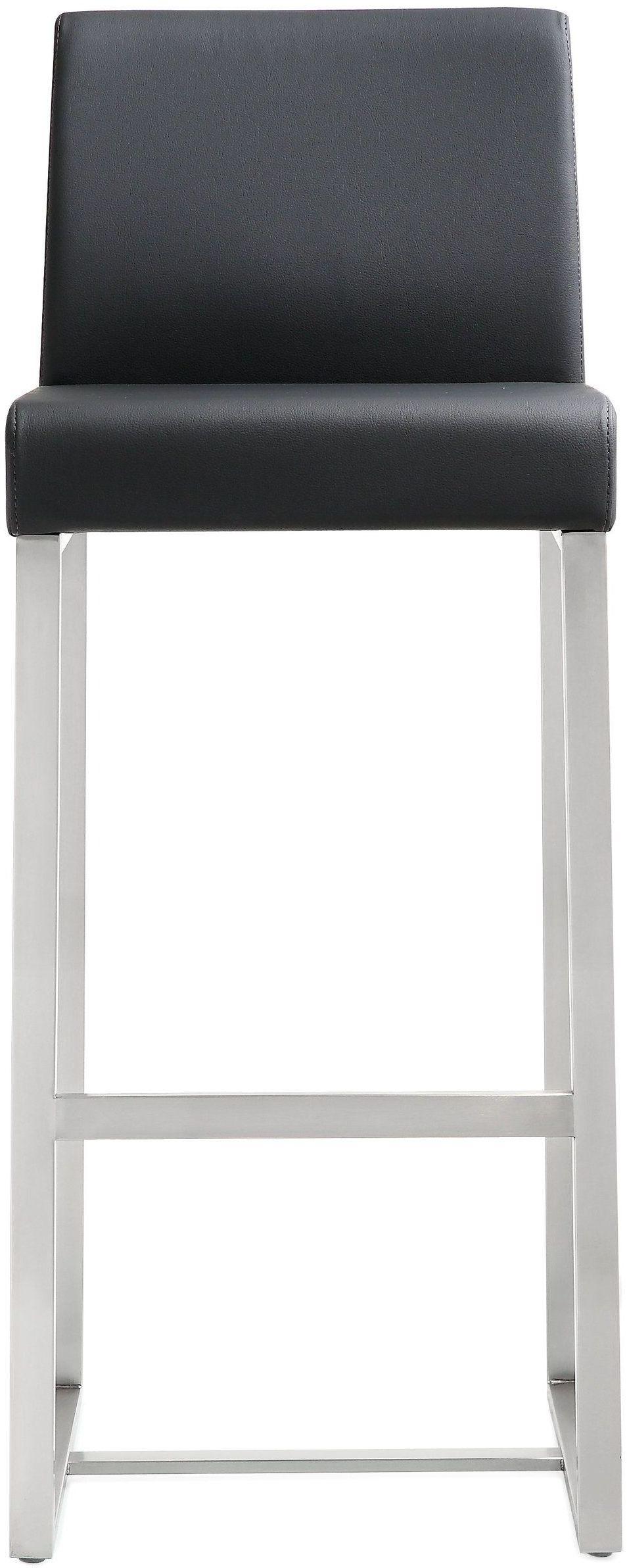 Denmark Performance Vegan Leather Stool with Silver Base - Set of 2