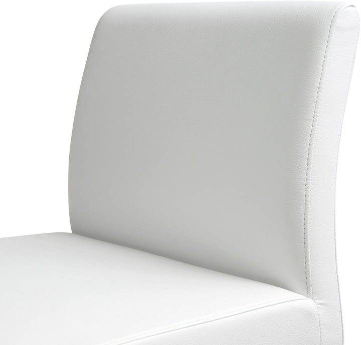 Denmark White Performance Vegan Leather Bar Stool with Silver Base - Set of 2
