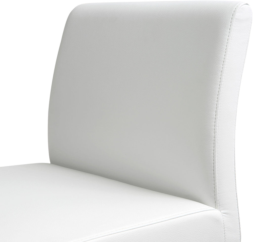 Denmark White Performance Vegan Leather Bar Stool with Silver Base - Set of 2