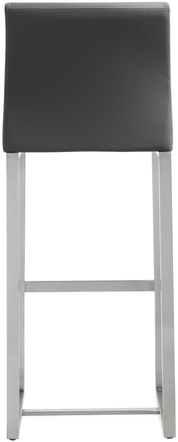 Denmark Grey Performance Vegan Leather Bar Stool with Silver Base - Set of 2