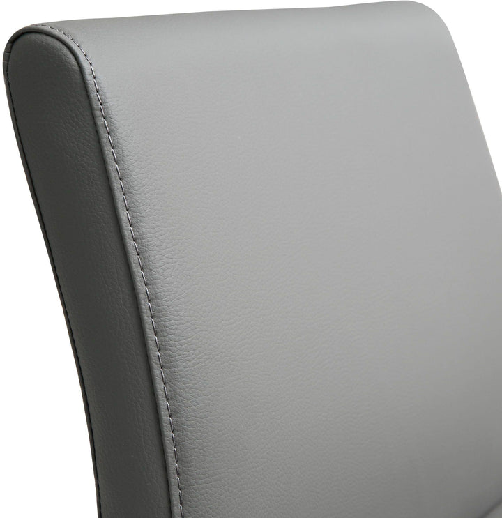 Denmark Grey Performance Vegan Leather Bar Stool with Silver Base - Set of 2
