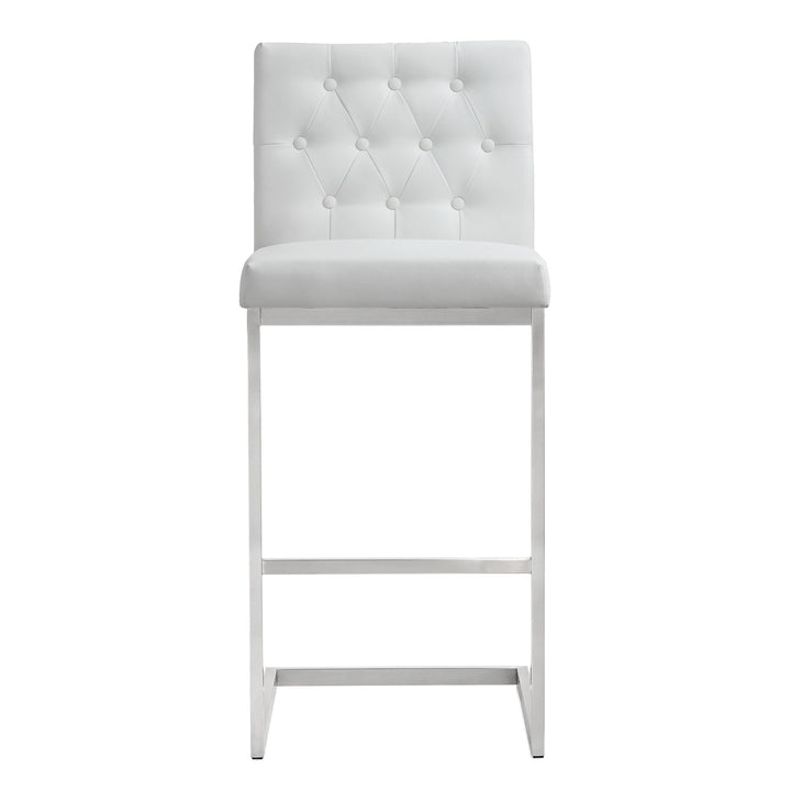 Helsinki White Performance Vegan Leather Stool - Set of 2 - Bar Height