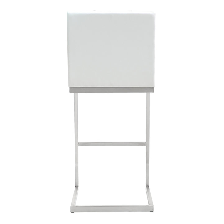 Helsinki White Performance Vegan Leather Stool - Set of 2 - Bar Height