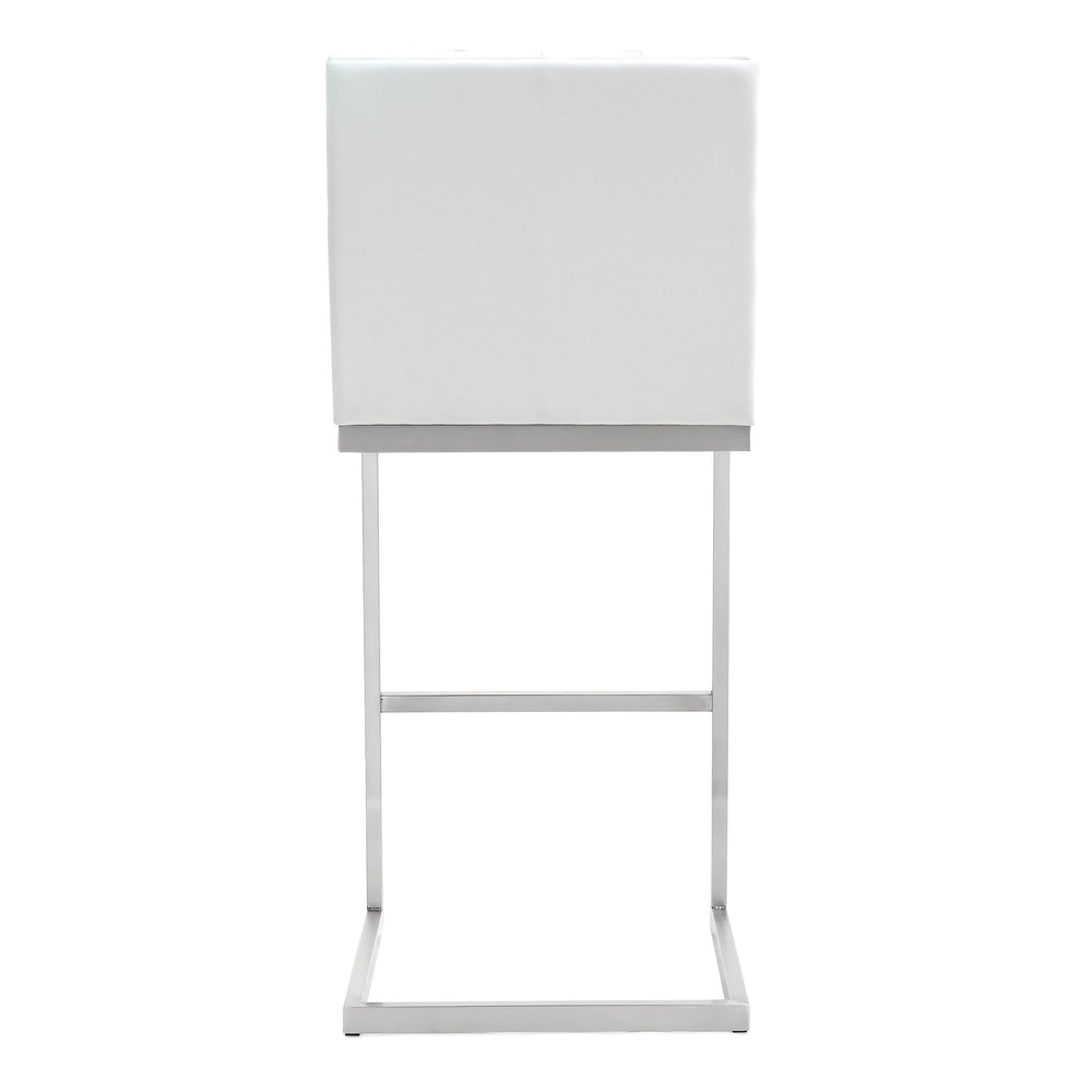 Helsinki White Performance Vegan Leather Stool - Set of 2 - Bar Height