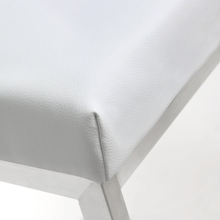 Helsinki White Performance Vegan Leather Stool - Set of 2 - Bar Height