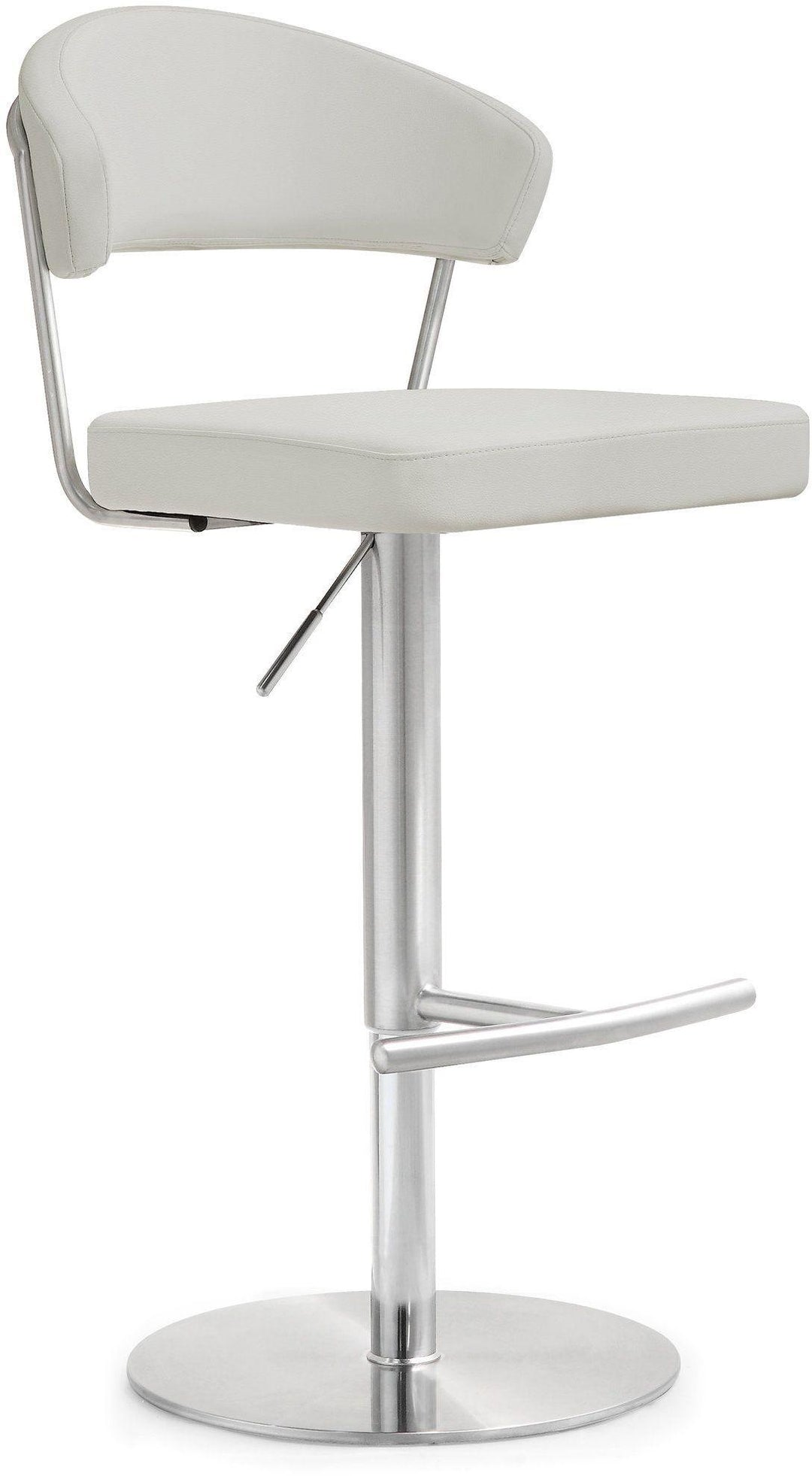 Cosmo Light Grey Performance Vegan Leather Adjustable Stool