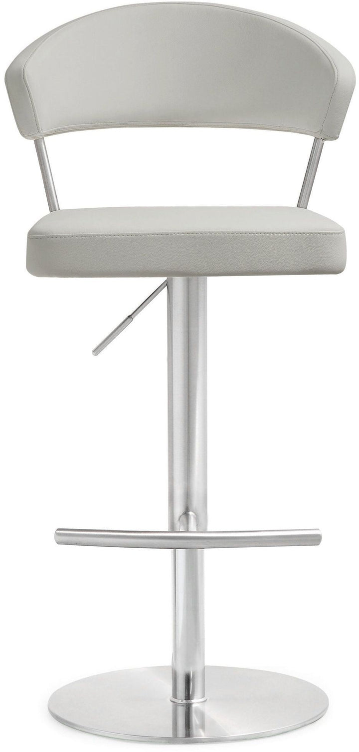 Cosmo Light Grey Performance Vegan Leather Adjustable Stool