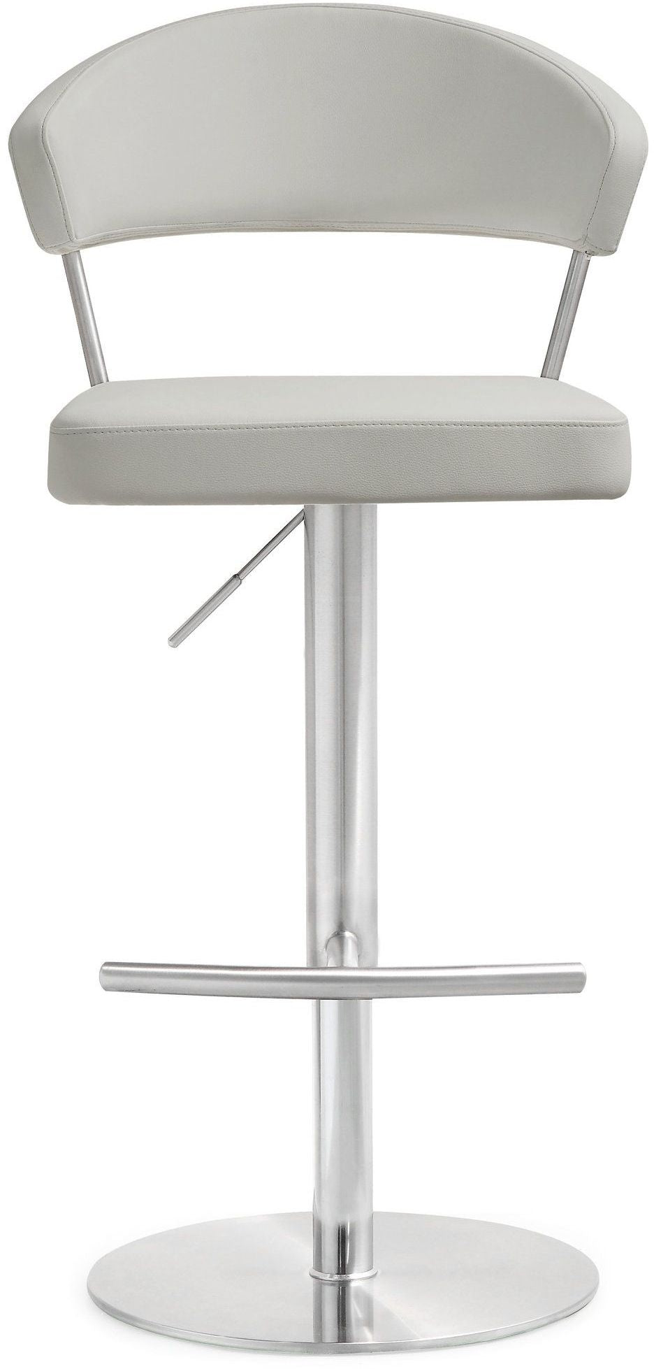 Cosmo Light Grey Performance Vegan Leather Adjustable Stool
