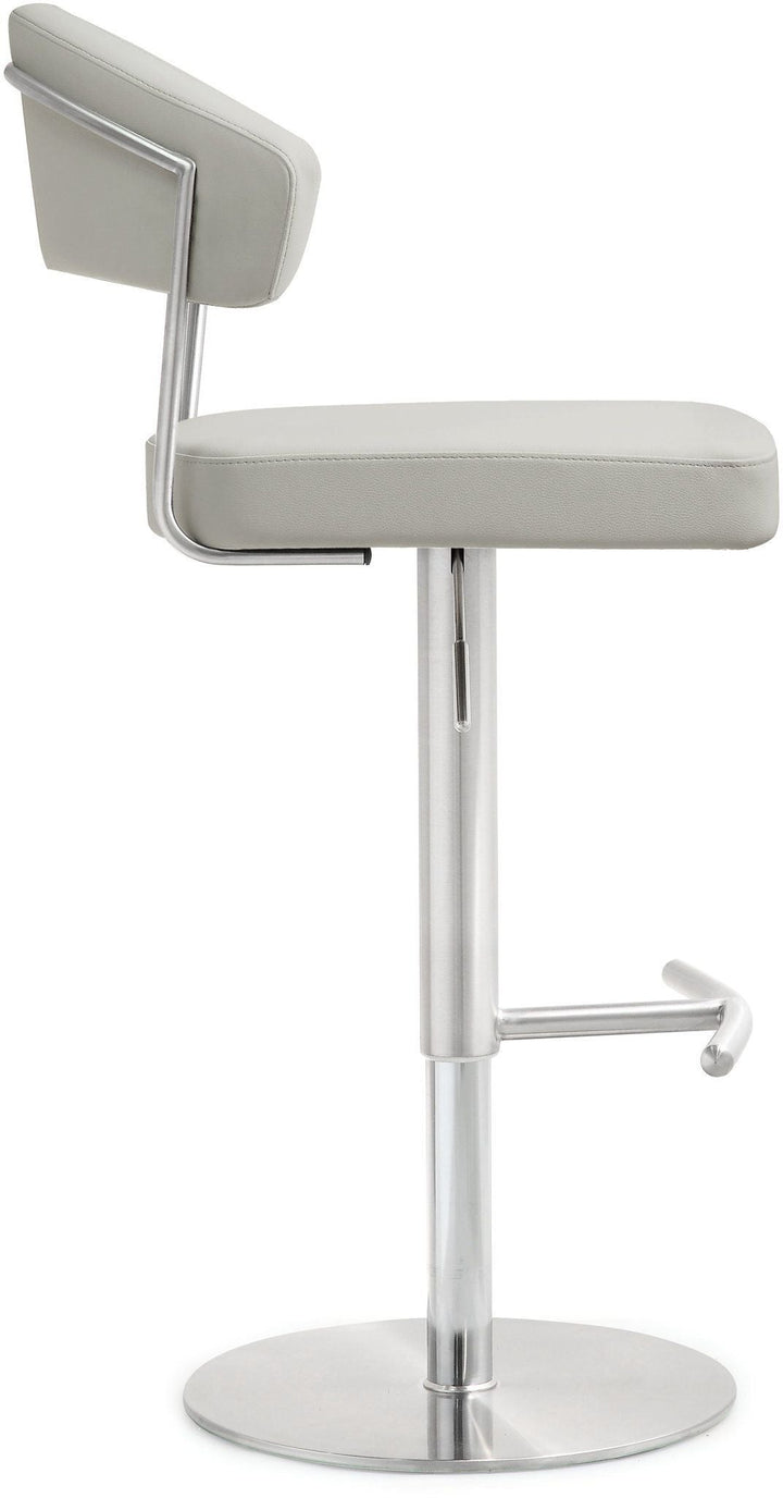 Cosmo Light Grey Performance Vegan Leather Adjustable Stool