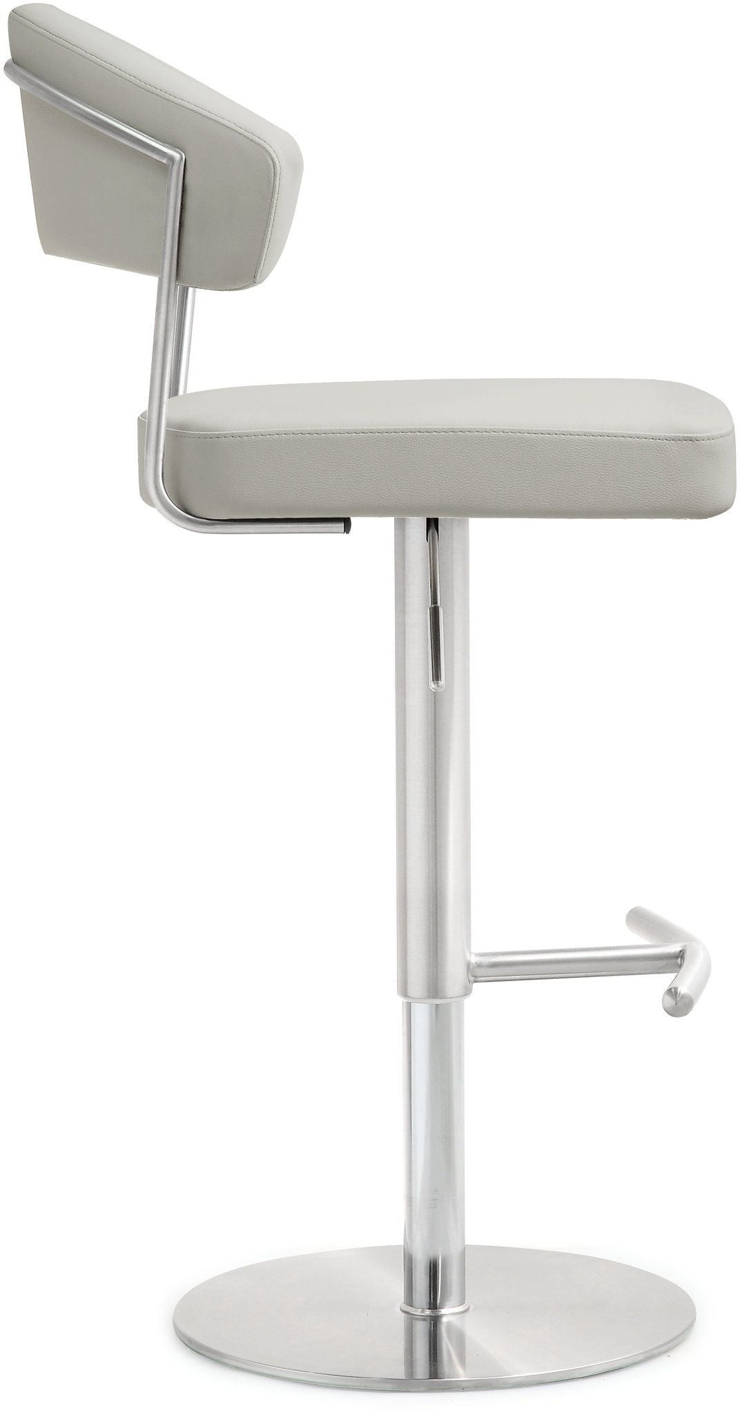 Cosmo Light Grey Performance Vegan Leather Adjustable Stool