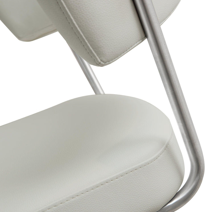 Cosmo Light Grey Performance Vegan Leather Adjustable Stool
