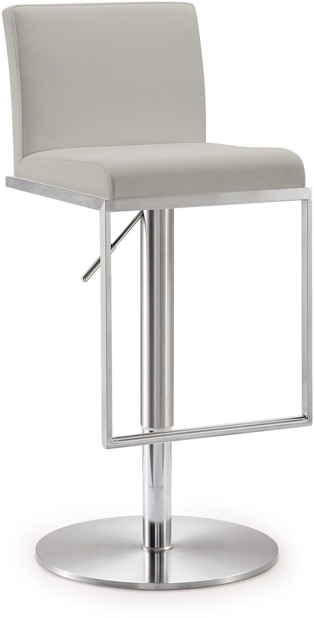 Amalfi Light Grey Performance Vegan Leather Adjustable Stool
