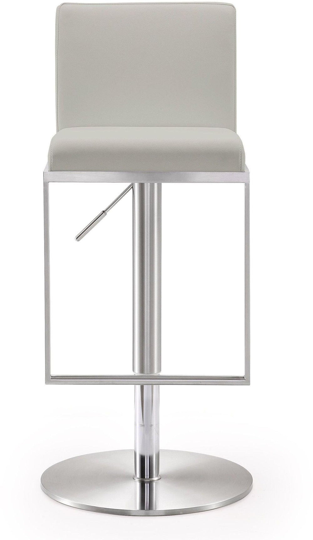 Amalfi Light Grey Performance Vegan Leather Adjustable Stool