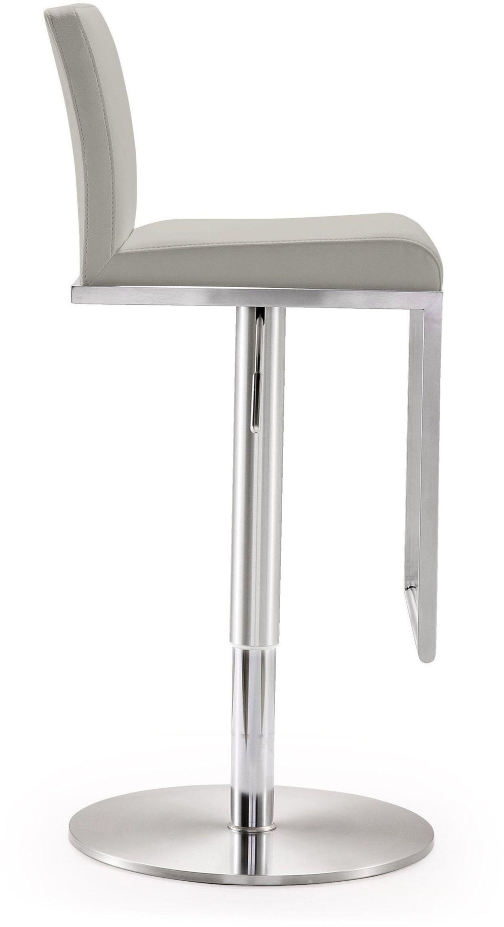 Amalfi Light Grey Performance Vegan Leather Adjustable Stool