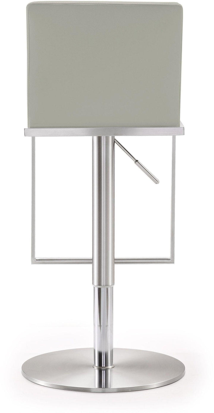 Amalfi Light Grey Performance Vegan Leather Adjustable Stool