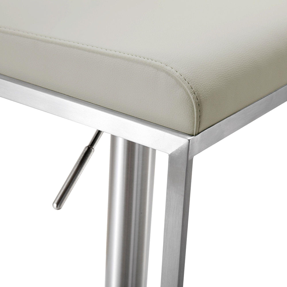 Amalfi Light Grey Performance Vegan Leather Adjustable Stool
