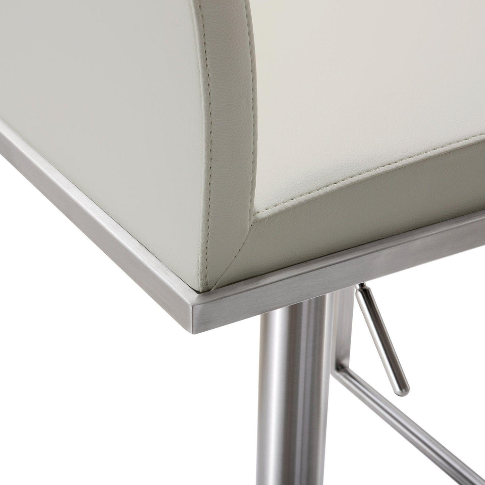 Amalfi Light Grey Performance Vegan Leather Adjustable Stool