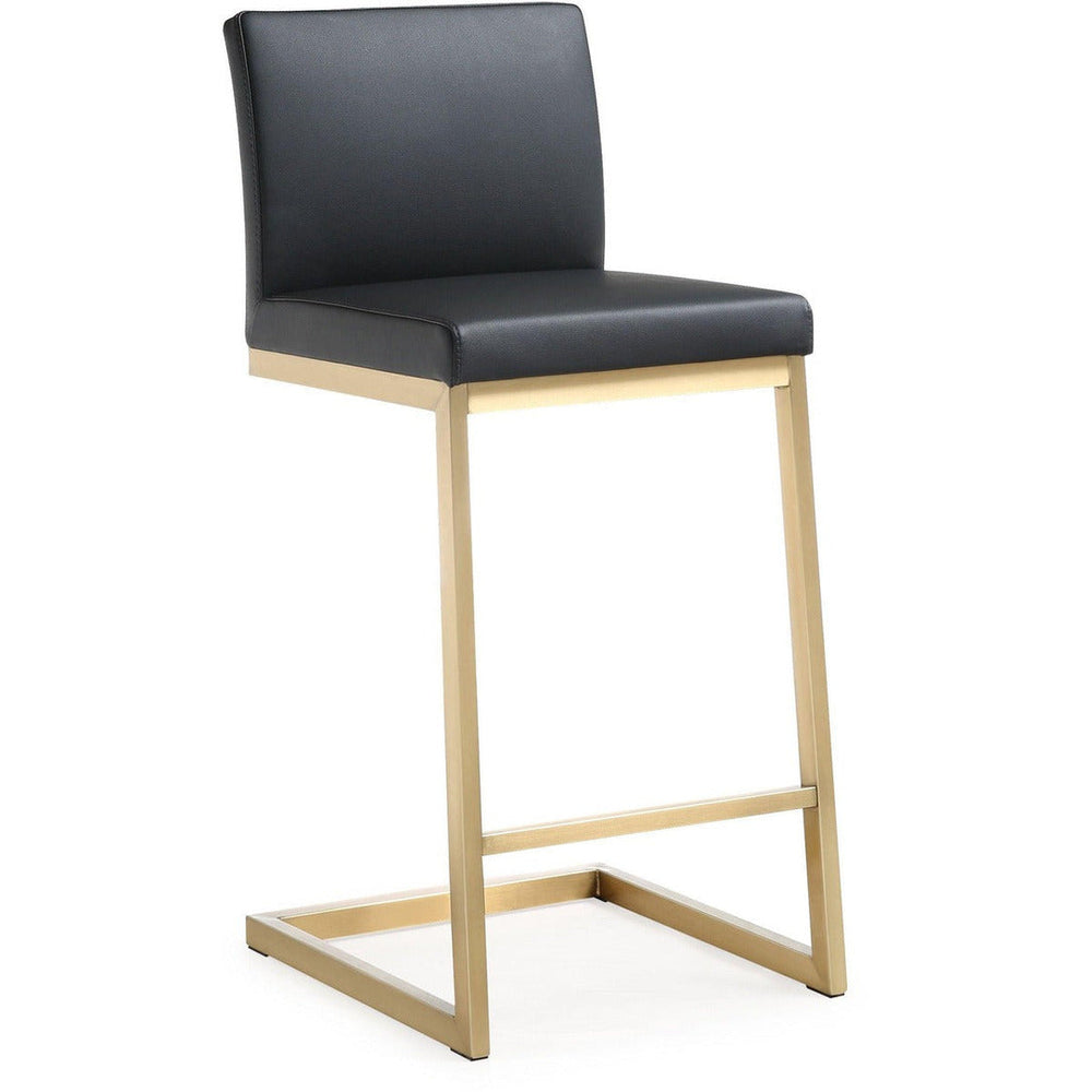 Parma Performance Vegan Leather and Gold Stainless Steel Counter Stool - Set of 2
