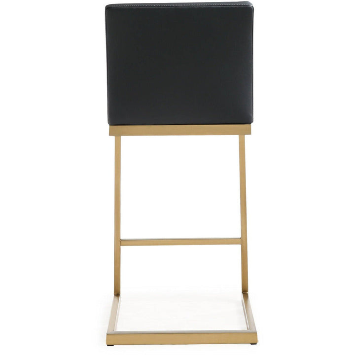 Parma Performance Vegan Leather and Gold Stainless Steel Counter Stool - Set of 2