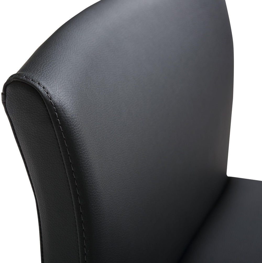 Denmark Black Performance Vegan Leather Counter Stool with Gold Base - Set of 2