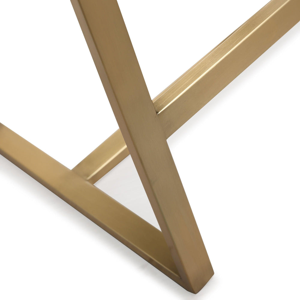 Denmark White Performance Vegan Leather Counter Stool with Gold Base - Set of 2