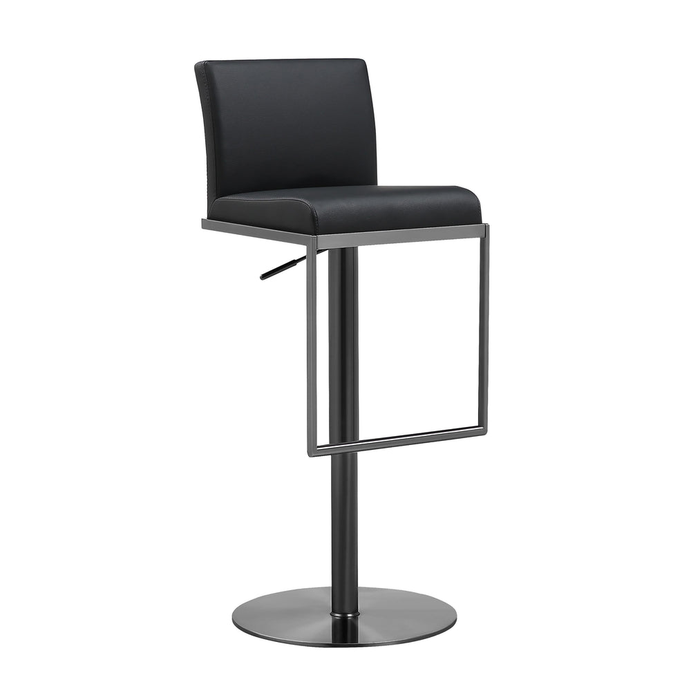 Amalfi Black Performance Vegan Leather Adjustable Stool