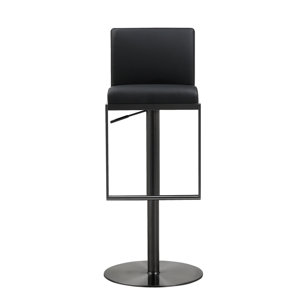 Amalfi Black Performance Vegan Leather Adjustable Stool