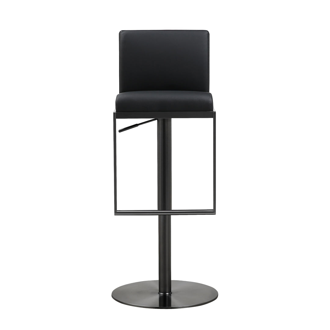Amalfi Black Performance Vegan Leather Adjustable Stool
