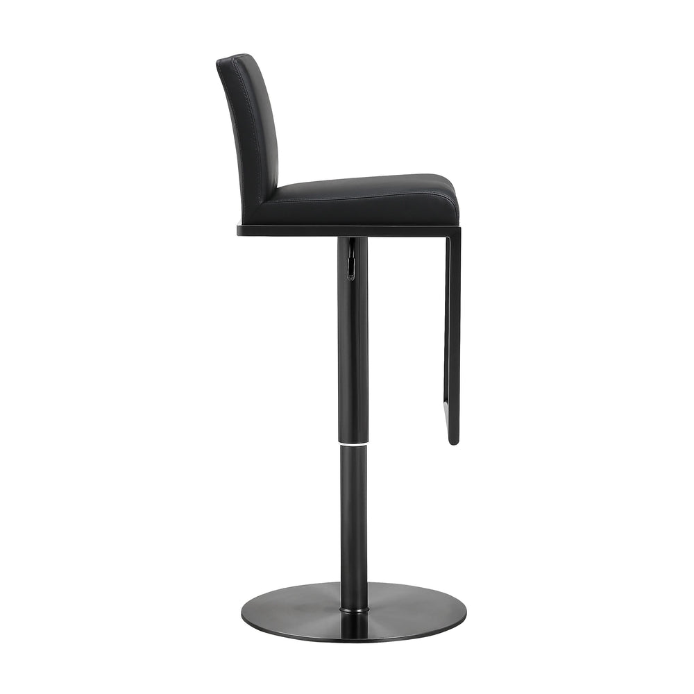 Amalfi Black Performance Vegan Leather Adjustable Stool