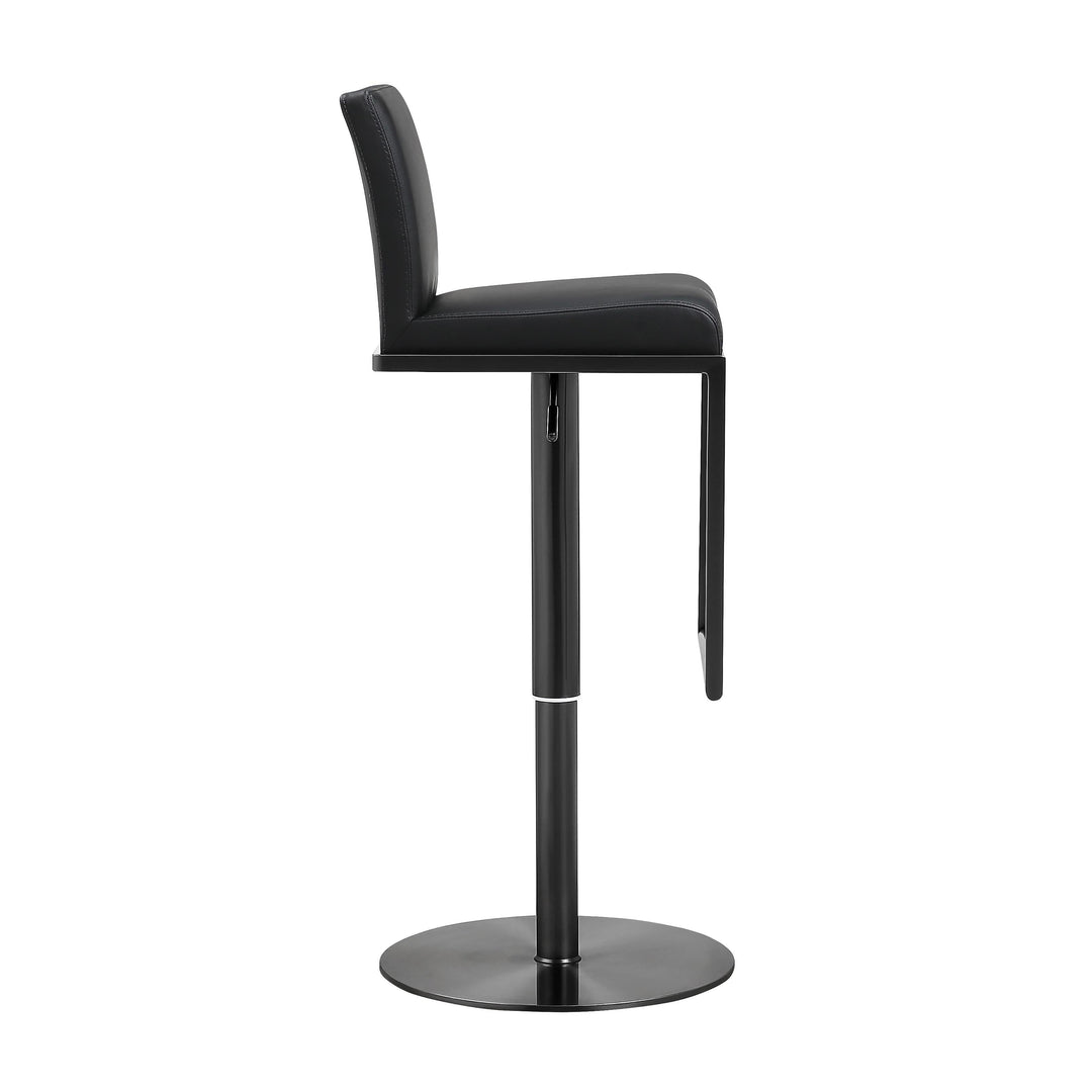 Amalfi Black Performance Vegan Leather Adjustable Stool