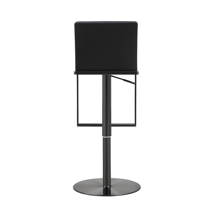 Amalfi Black Performance Vegan Leather Adjustable Stool