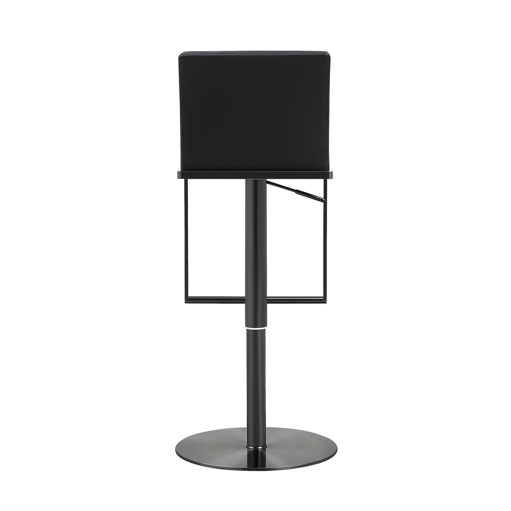 Amalfi Black Performance Vegan Leather Adjustable Stool