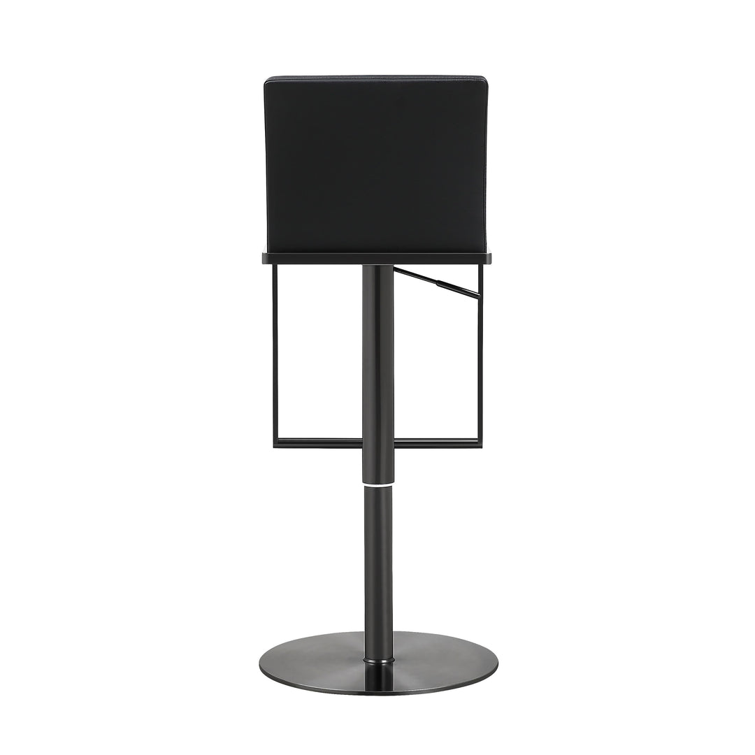 Amalfi Black Performance Vegan Leather Adjustable Stool