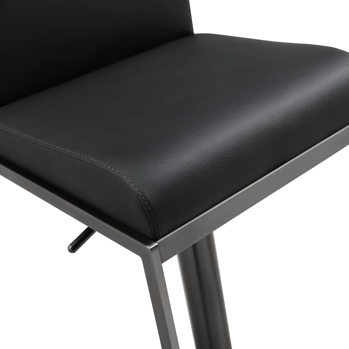 Amalfi Black Performance Vegan Leather Adjustable Stool