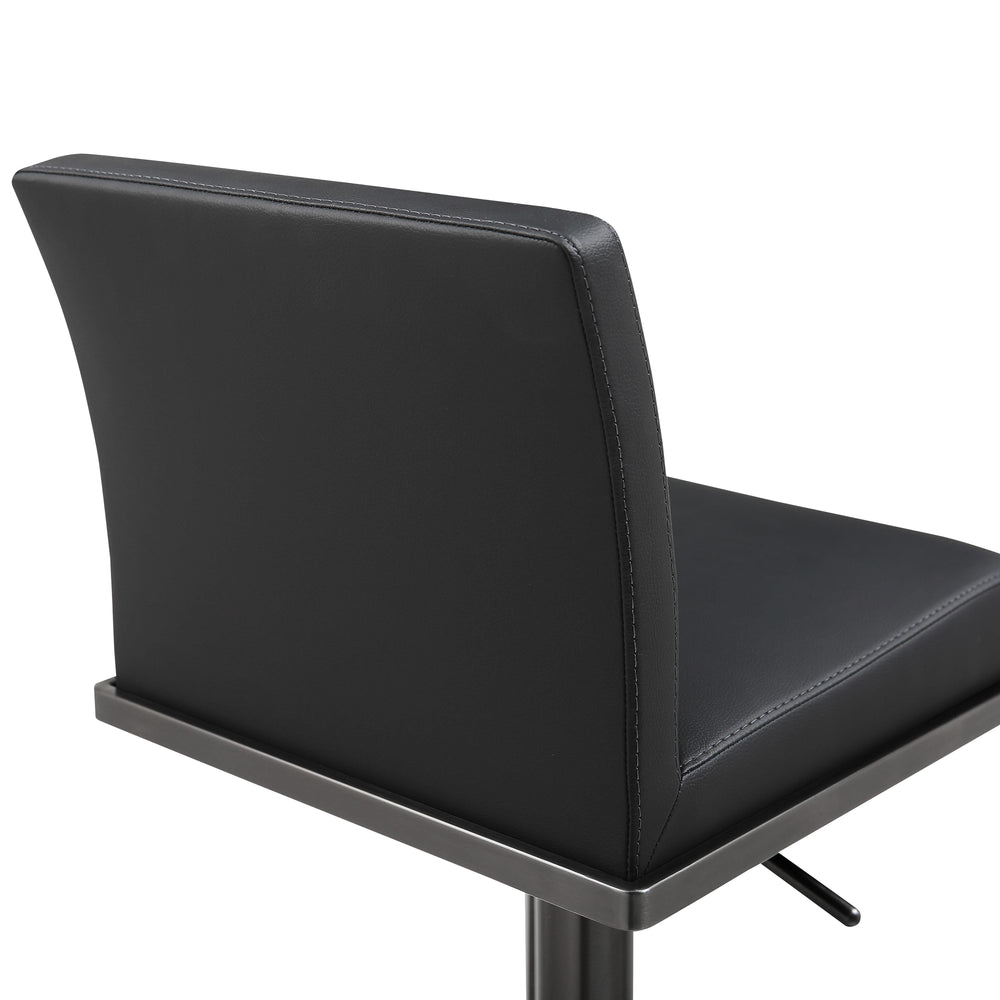 Amalfi Black Performance Vegan Leather Adjustable Stool