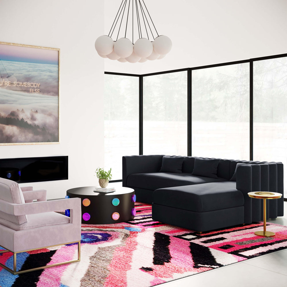 Callie 2-Piece Performance Velvet L-Shaped Sectional - Black / RAF