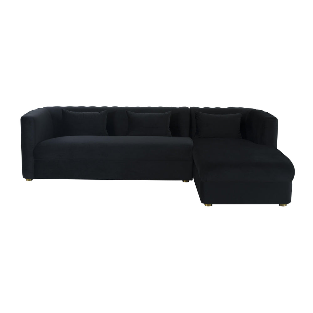 Callie 2-Piece Performance Velvet L-Shaped Sectional - Black / RAF